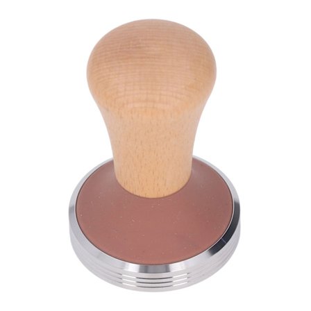 Kaffepress i bokträ med 58 mm bas i rostfritt stål för kaffepulver, för nybörjare och baristor, brun