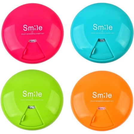 4-delt bærbar ukentlig pilleboks Pilleboks Roterende Pi