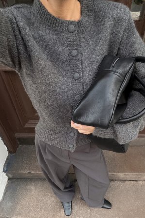 NA-KD - Strikket cardigan i ullblanding - Cardigan - Grå - XL