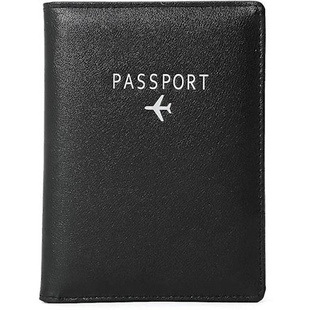 Passholder i skinn med RFID-beskyttelse, reiseetui, passetui, passmappe