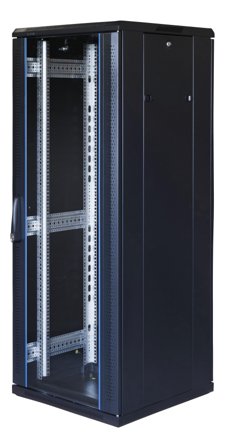 TOTEN G6, 19" floor cabinet, 32U, 600x600, glass front door, black