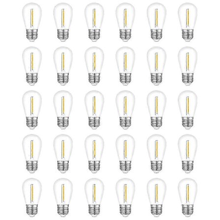 30-pak udendørs lyskæde pærer, vandtæt S14 udskiftningspære Edition 1000