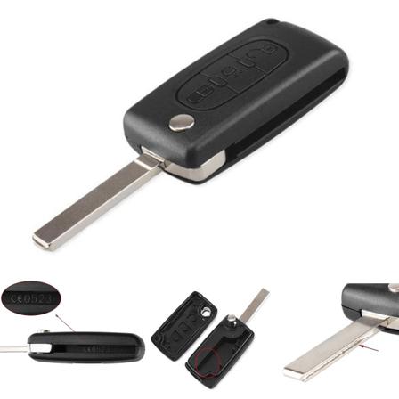 3-knapps Ce0523 Bilnyckelskal Till Citroen Hu83 Svart One Size