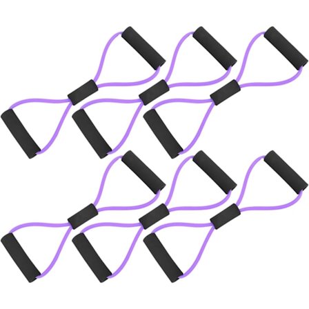 6 st Resistance Exercise Bands, Figur 8 Fitness Resistance Band med Handtag, Dragrepsutrustning Tpe Stretch Fitness Band för Gym, Hem