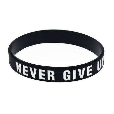 "never Give Up"motivational Silicone Bracelets Rubber Band Sports Wristbands