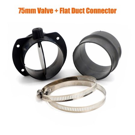 60mm 75mm Ventilklap Justerbar Luft Diesel Varmelegeme Ventilationskanal Grensplitter Udstødningsrør Udgangsforbindelse til Bil