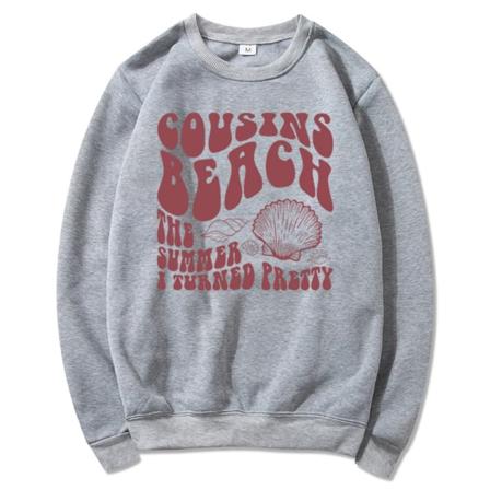 Cousins Beach Sweatshirt Retro Sommaren jag blev söt Cousins Beach North Carolina Hoodie Jeremiah Fisher Tv Show Sweatshirt Gray XXL