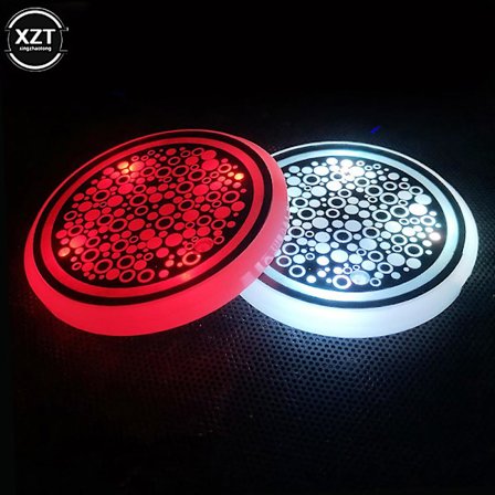 2 st Universal Lysande Bil Vattenkopp Underlägg Hållare 7 Färger Usb Laddning Led Bil Interiör Dekoration Atmosfär Ljus Underlägg| |