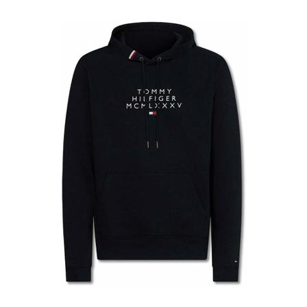 Tommy Hilfiger Centre Graphic Hoodie , Zwart , Heren , Maat: L