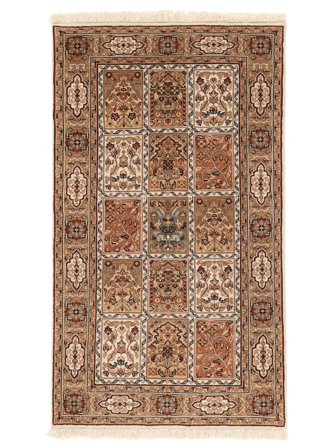 Hand Knotted Bakhtiari Indo Rug 91X158 Wool Brown/Beige Small