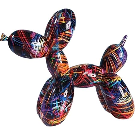 Resin Ballonhund Skulptur Abstrakt Hund Statue Dekorativ Figur Graffiti Skulpturer Graffiti Kunst Sød Dyr Resin Kunst Skulptur Håndværk Dekoration