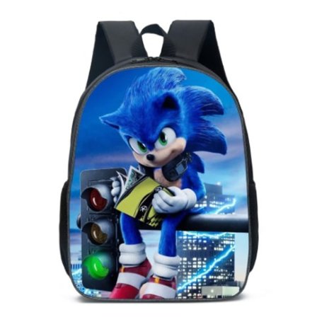 Sonic Ryggsäck Stor Skolryggsäck Dubbel Tecknad Anime Sonic Sonic Student Bokväska Barn Män och Kvinnor Axlar Ryggsäck Bokväska