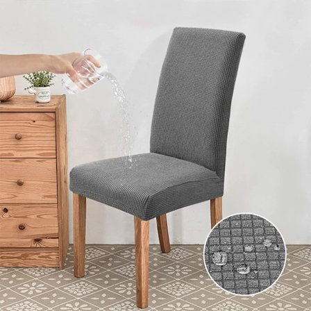 ((Grå)) Stolovertrekk 1 stk, Stretch Spisestoltrekk Mode