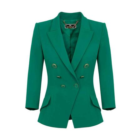 Elisabetta Franchi - Blazer - Grön - Dam - Storlek: M, Dam, Storlek: M