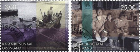 Grønland - Etnografiske fotos - Stemplet sæt 2v