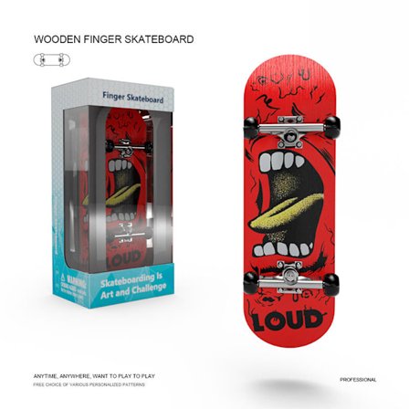 Ny Professionell Fingerbräda Skateboard, Trä Däck Kullager Hjul Leksak Present (8020-1)