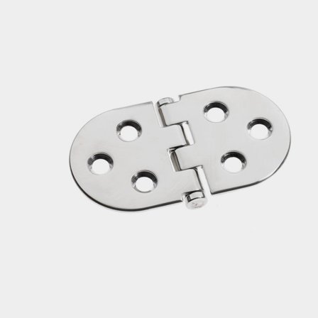 Bisagra de escotilla Roca, 110 x 60 mm, con apertura inversa, acero inoxidable resistente a ácidos (AISI 316)