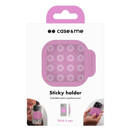 Case & Me Silicone dual-sided suction cup holder, pink