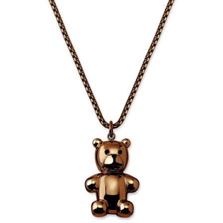 Egan | Copper-Tone Stainless Steel Teddy Bear Box Chain Necklace for Men - Steel necklaces