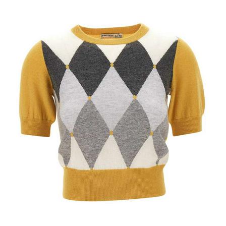 Ballantyne, Ballantyne Sweaters Yellow Geel, Dames, Maat:S,diamantpatroon