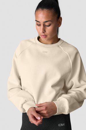 Everyday Cropped Crewneck Wmn Cream