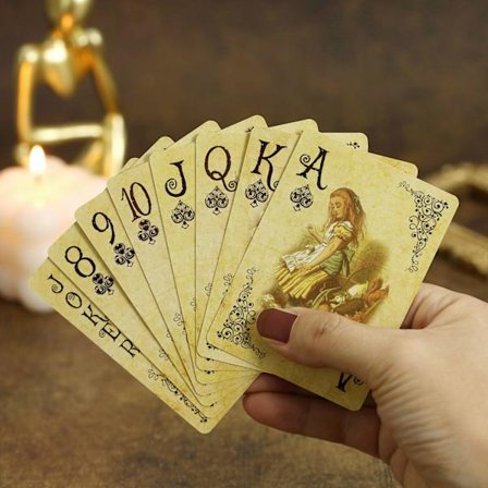 ​1 Aseta vintagetyyliset pelikortit Alice in Wonderland Poker Pelikortit Deck Lautapelit Retropokeri Älä koskaan avaa