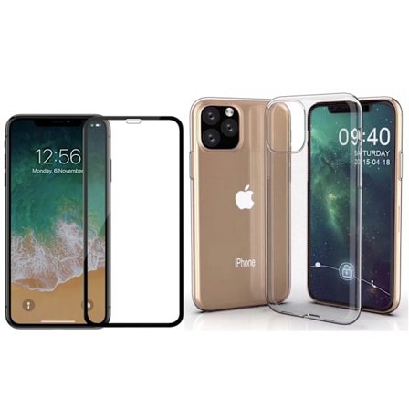 iPhone 11 - 1 Set Stötdämpande Silikonskal med Skärmskydd