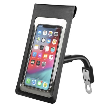 Universal vandtæt holder til cykeltelefoner med berøringsskærm - Sort / Sort