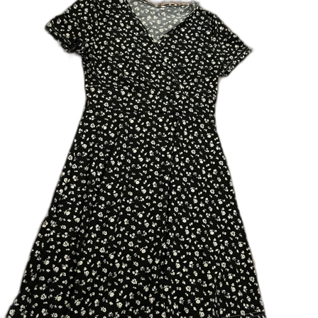 Svart blommig klänning