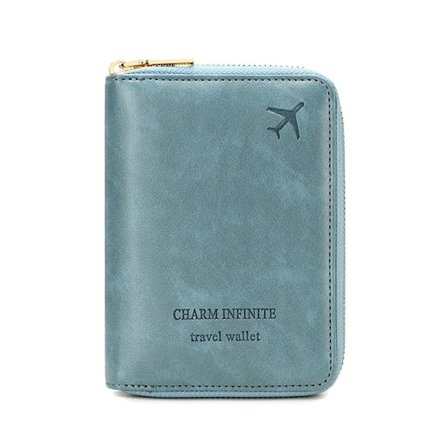 Passveske med glidelås, reiseoppbevaringsveske BLÅ