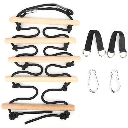 Børns gynge rekreation legetøj 5 trin udendørs barn træ legestige reb stige fitness udstyr til indendørs udendørs brug