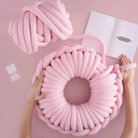 500 g DIY Garn Mykt Bulky Armstrikking Roving Heklegarn Ullgarn Tykt Rosa Ullgarn