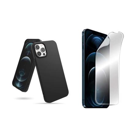 Iphone 13 Pro Max Mattbehandlat Tunt Skal & Hydrogel Skärmskydd Svart