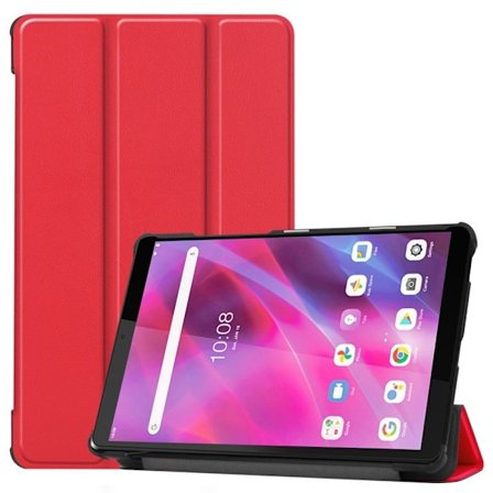 Tri-fold läderfodral för Lenovo Tab M8 (3:e generationen) - Röd