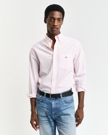 GANT Herren Regular Fit Classic Gingham Popeline Hemd (L) Rot Rosa