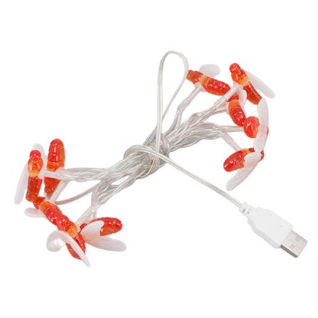 LED-lyskæde Vandtæt 10 Lampeperler Bi-formet USB-strømforsyning Dekorative lys til jul 1m/39.4in