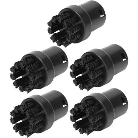 Børstesett, damprenserbørster, 5 stk. dampbørste, svært effektiv husholdningsdampbørste, svart, 4x2,1x2,6 cm