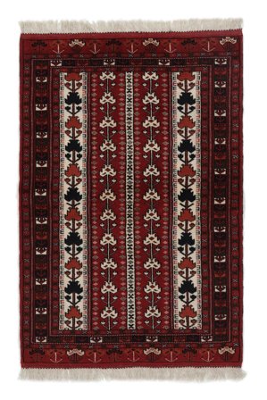 Hand Knotted Persian Turkaman Rug 85X124 Black/Brown