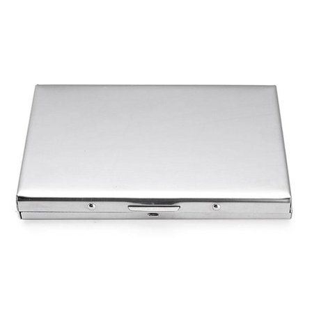 Glat kortholder i rustfrit stål med indretning - Sølv