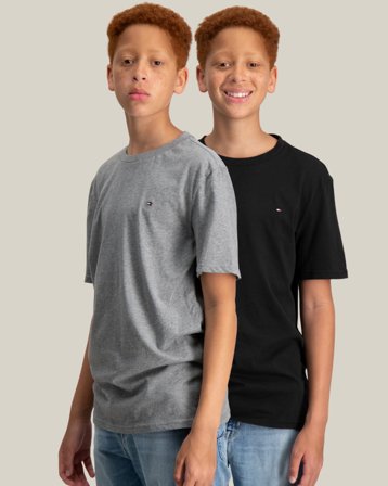 Tommy Hilfiger 2 PK SS TEE Grå T-skjorter Gutt - Kids Brand Store
