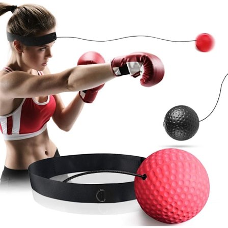 Bokserefleksballsett - Slåball og reaksjonsball for boksetreningen din - Høy kvalitet boksingball med pannebånd for boksing.