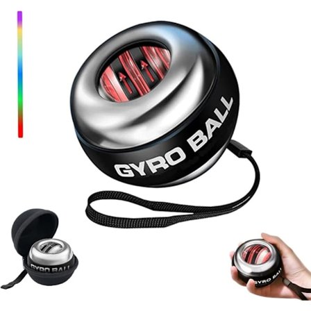 Gyroboll kädelle ja käsivarrelle | Itsekäynnistyvä metallinen Powerball värinvaihtavalla valolla | Voimaharjoittelu 3-99 vuotta