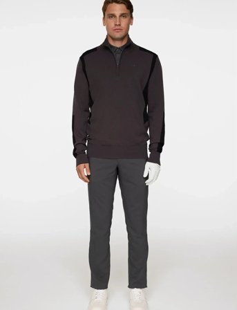 J. Lindeberg Kendrick Knitted Zip Sweater - Brown - XL