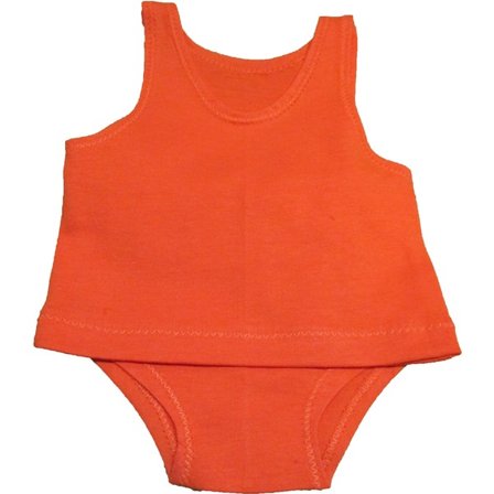 Trosa/Linne i orange trikå till Baby Born, dockkläder.