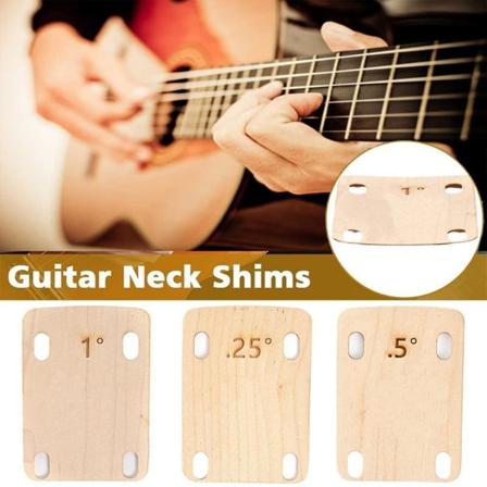 Kaesi 3 stk. guitarhals shims præcis vinkel kvalitet tone professionel beskyttende træ akustisk guitar hals afstandsholder guitardele