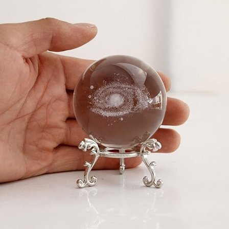 2,36 tuuman 3D-lasergalaksi-kristallipallo, planeetat, lasipallo, loistavat lahjat, opetuslelut, kristallipallon paino, kodin ja toimiston sisustus, 