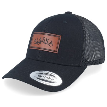 Wild Spirit - Black - trucker - Cap - Engraved Alaska Mountain Box Patch Black Trucker - Hatstore