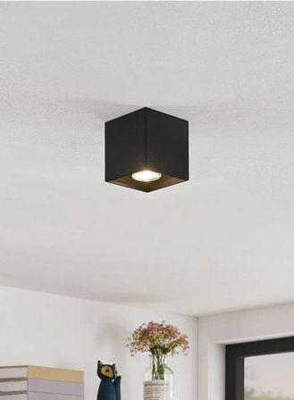 Nanna takspot firkantet - sort