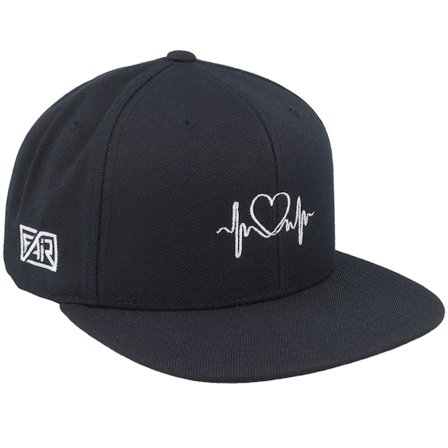 Fair - Black snapback Czapka Z Daszkiem - Heart & Heartbeat Black Snapback @ Hatstore