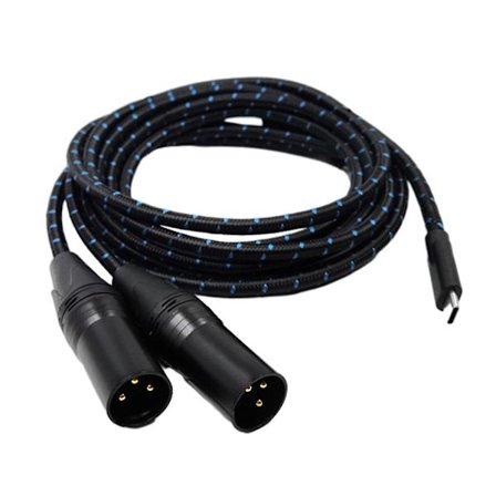 TypeC till 2XLR Kabel UsbC till 2XLR Adapterkabel för Ljudutrustning Db